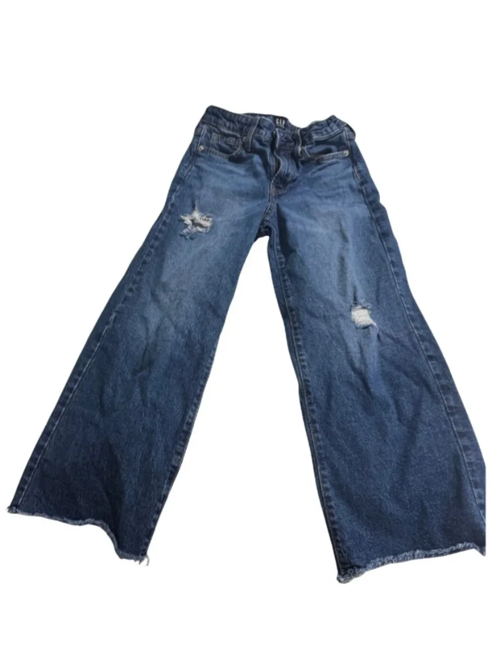 GAP Girls Size 10 Wide Leg Distressed Jeans